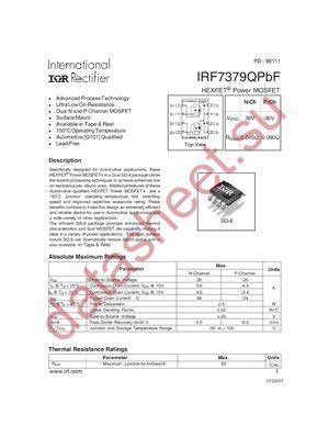 IRF7379QPBF datasheet  